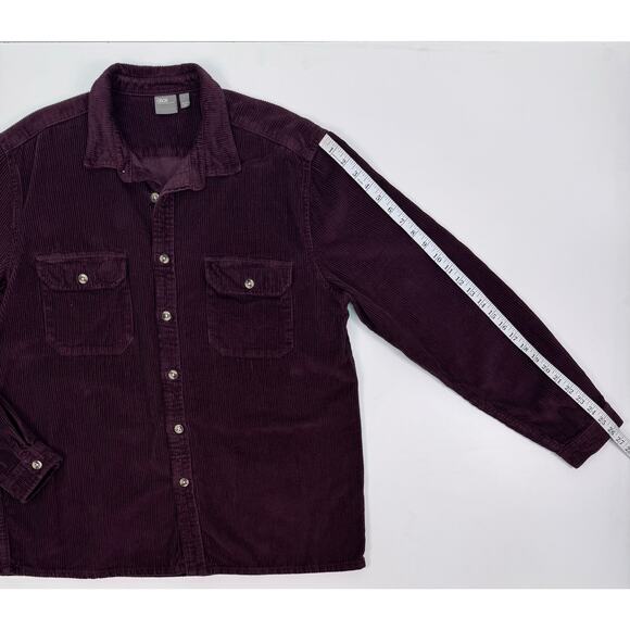 NWOT ASOS Deep Purple Corduroy Button-Up Long Sleeve Shirt Size Large - Picture 7 of 9
